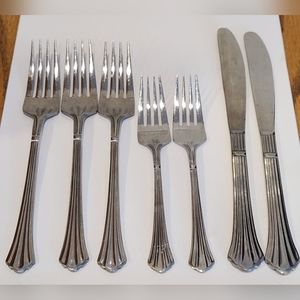 ESTIA KOREA DORIAN PATTERN 7-PIECE LOT FLATWARE